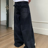 ダメージワイドレッグデニムパンツ(2COLOR) CB1054