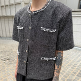 パールビジューノーカラージャケットCJ1043