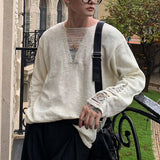 ハイダメージVカットカットソー(5COLOR)CT1161