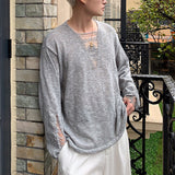 ハイダメージVカットカットソー(5COLOR)CT1161