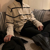 ウィンドウチェックハーフジップニット(2COLOR)CT1094