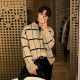 ウィンドウチェックハーフジップニット(2COLOR)CT1094