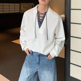 Vネックレースアップカットソー(3COLOR)CT1166