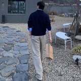 アクセントボタンケーブルニットカーディガンCT1201