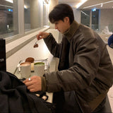 スタンドカラーレザーパッドコート(2COLOR)CJ1069