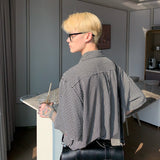 タイ付きチェックハーフシャツCT1138