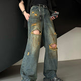 ハイダメージストレートデニムCB1058