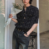 ラウンドネックチェックカーディガン(2COLOR)CT1153