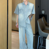 ハーフデニムシャツセットアップCS1038