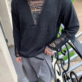 ハイダメージVカットカットソー(5COLOR)CT1161