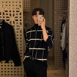 ウィンドウチェックハーフジップニット(2COLOR)CT1094