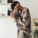 チェックルーズニットCT1174