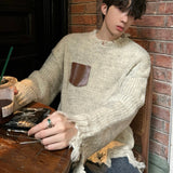 パッチワークダメージニットCT1199