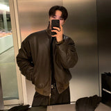 スタンドカラーレザーパッドコート(2COLOR)CJ1069