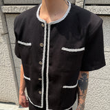 モノトーンノーカラージャケットCJ1044