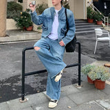 ダメージワイドレッグデニムパンツ(2COLOR) CB1054