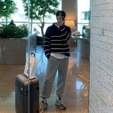 ハーフジップボーダーニット(2COLOR)CT1097