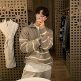 ハーフジップボーダーニット(2COLOR)CT1097