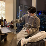 ハーフジップボーダーニット(2COLOR)CT1097