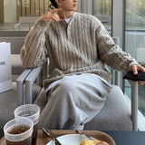 ラウンドネックケーブルニット(2COLOR)CT1096