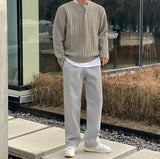 ラウンドネックケーブルニット(2COLOR)CT1096