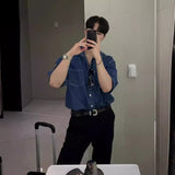 5分丈デニムシャツ(2COLOR)CT1083