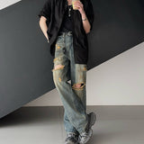 ハイダメージストレートデニムCB1058