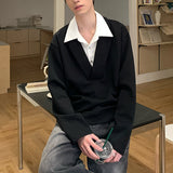 フェイクシャツスウェットトレーナー(2COLOR)CT1110