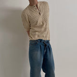 ハーフボタンケーブルニット(2COLOR)CT1074