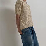 ハーフボタンケーブルニット(2COLOR)CT1074