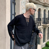 ハイダメージVカットカットソー(5COLOR)CT1161