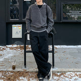 フーディ付きレイヤードニット(2COLOR)CT1103