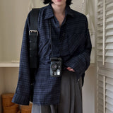 ダークチェックルーズシャツCT1214