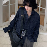 ダークチェックルーズシャツCT1214