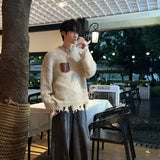 パッチワークダメージニットCT1199