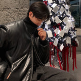 スタンドカラーレザーパッドコート(2COLOR)CJ1069