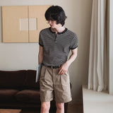 ヘンリーネックボーダートップス(2COLOR)CT1235