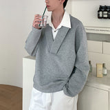 フェイクシャツスウェットトレーナー(2COLOR)CT1110