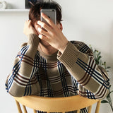 チェックルーズニットCT1174