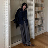 ダークチェックルーズシャツCT1214