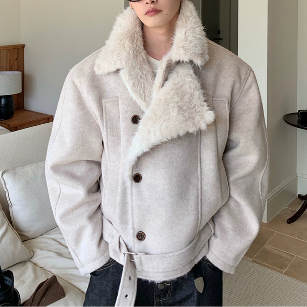 ファーカラーウールジャケット（2COLOR）CJ1058