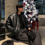 スタンドカラーレザーパッドコート（2COLOR）CJ1069