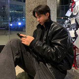 スタンドカラーレザーパッドコート（2COLOR）CJ1069