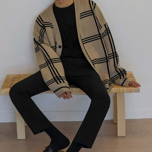 チェックルーズカーディガン（2COLOR）CT1180