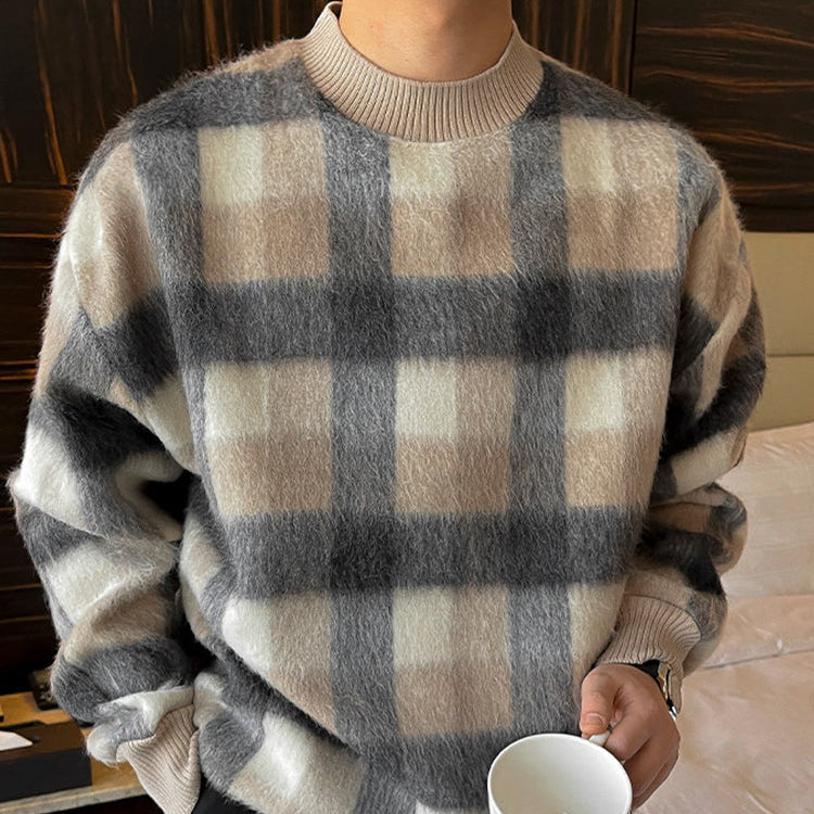 チェックブレンドニットCT1179