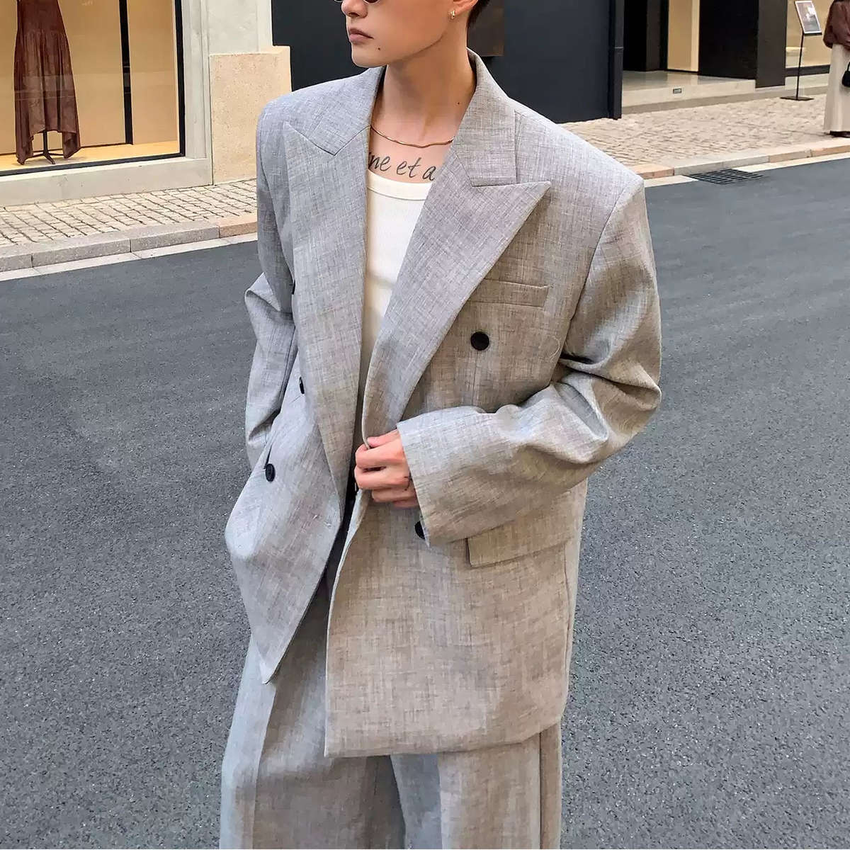 S*k様 kudos 20ss セットアップ チャコールグレー ABAHOUSE GRAY セットアップ 「SMART CLOSET/上下2点セット」接触冷感