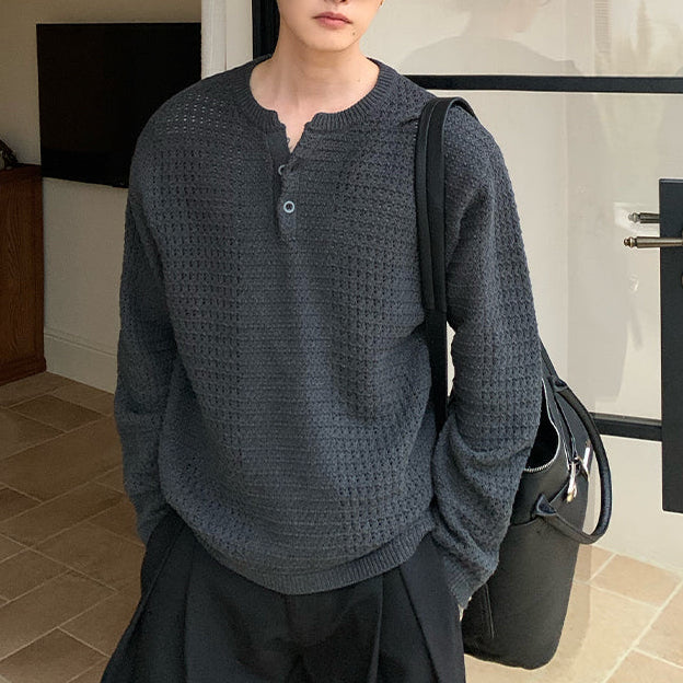 ヘンリーカラーメッシュニット（3COLOR）CT1186