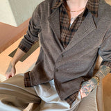 チェックシャツレーヤードカーディガン（2COLOR）CT1206