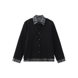 チェックシャツレーヤードカーディガン（2COLOR）CT1206