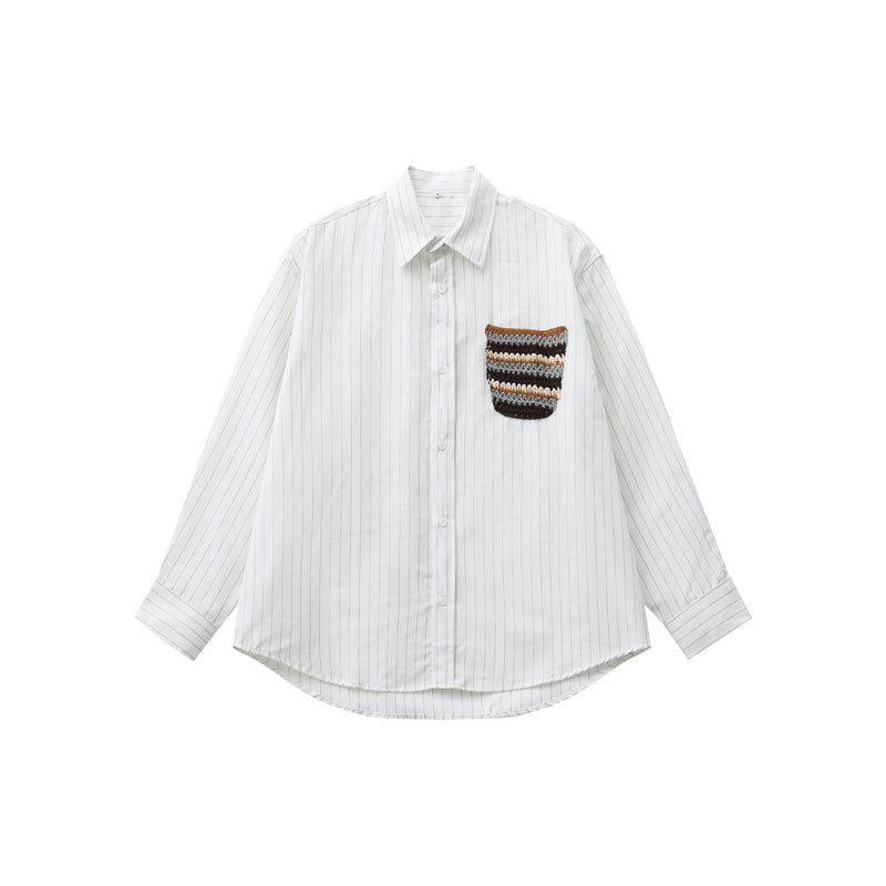 ニットポケットストライプシャツ（2COLOR）CT1171